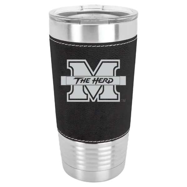 Marshall University Polar Camel 20 oz. Leatherette Grip Tumbler with Standard Lid