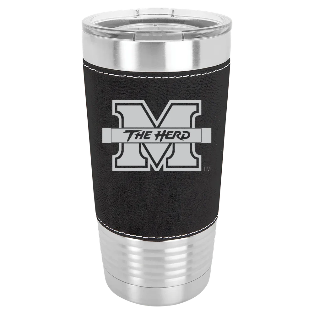 Marshall University Polar Camel 20 oz. Leatherette Grip Tumbler with Standard Lid