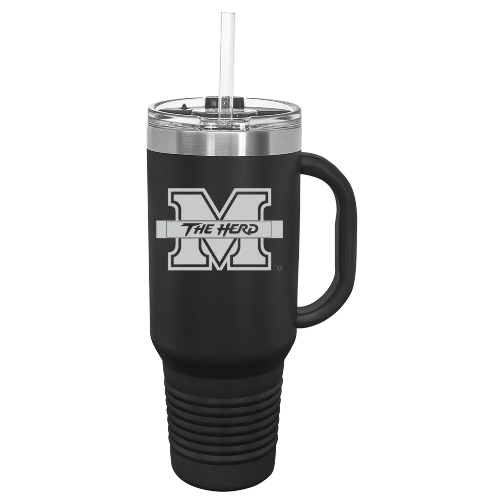 Marshall University Polar Camel 40 oz. Travel Mug with Snap Lid & Straw