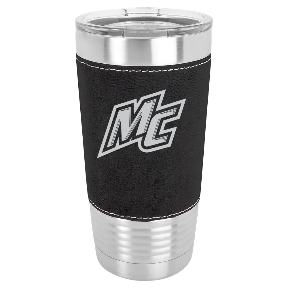 Merrimack College Polar Camel 20 oz. Leatherette Grip Tumbler with Standard Lid