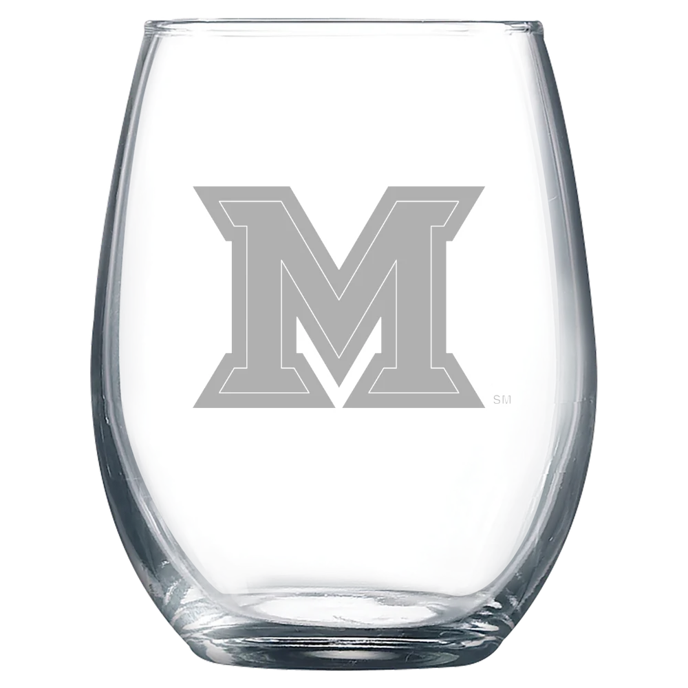 Miami University (Ohio) Polar Camel 9 oz. Stemless Wine Glass