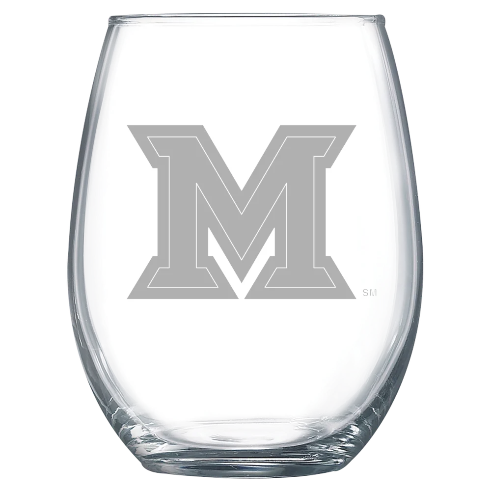 Miami University (Ohio) Polar Camel 15 oz. Stemless Wine Glass