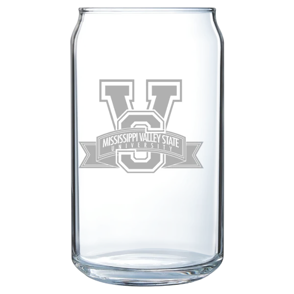Mississippi Valley State University Polar Camel 16 oz. Can Glass