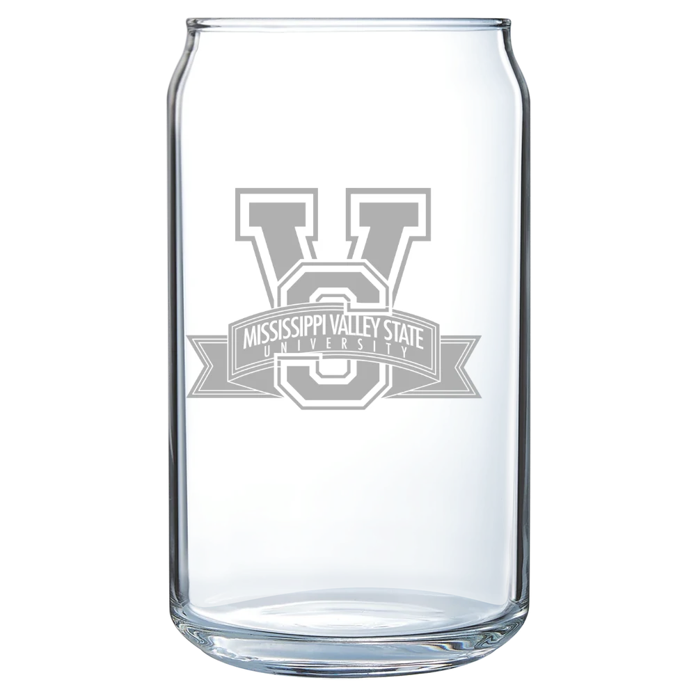 Mississippi Valley State University Polar Camel 16 oz. Can Glass