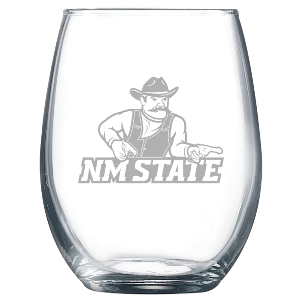 New Mexico State University Polar Camel 9 oz. Stemless Wine Glass