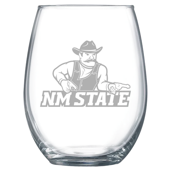 New Mexico State University Polar Camel 15 oz. Stemless Wine Glass