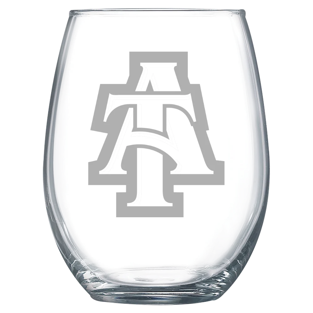 North Carolina A&T State University Polar Camel 15 oz. Stemless Wine Glass