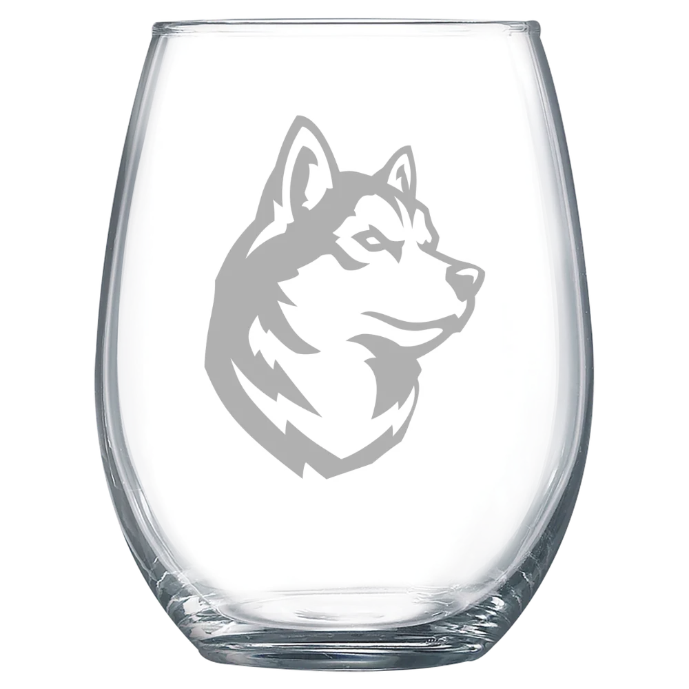 Northeastern University Polar Camel 15 oz. Stemless Wine Glass