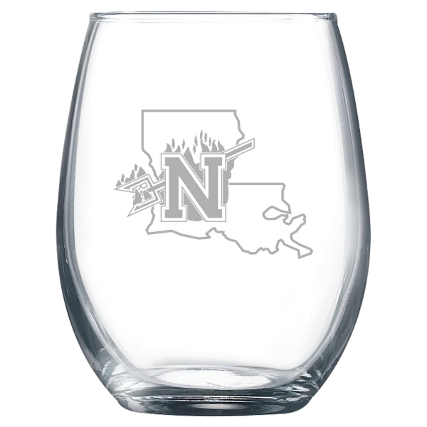 Northwestern State University Polar Camel 9 oz. Stemless Wine Glass