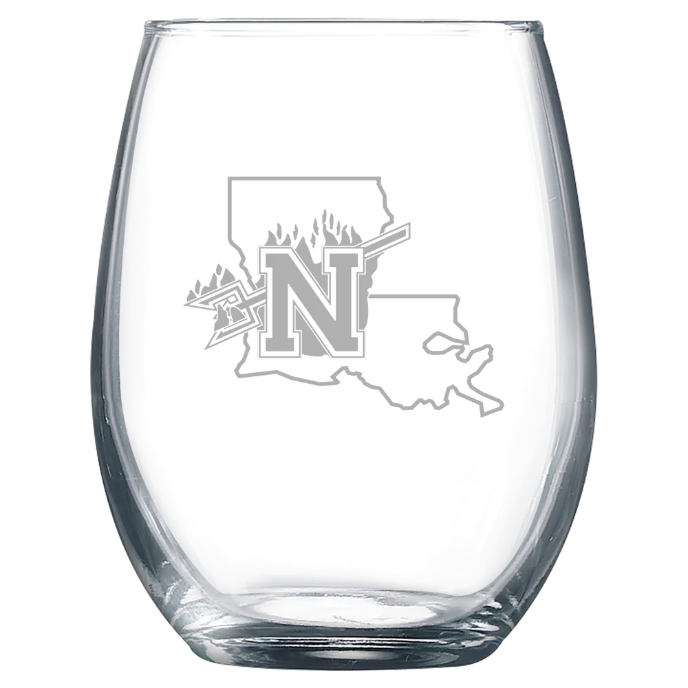 Northwestern State University Polar Camel 9 oz. Stemless Wine Glass