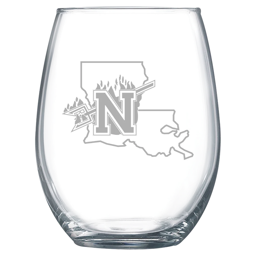 Northwestern State University Polar Camel 15 oz. Stemless Wine Glass