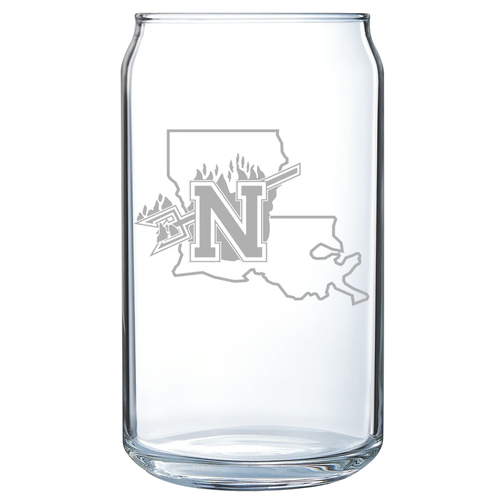 Northwestern State University Polar Camel 16 oz. Can Glass