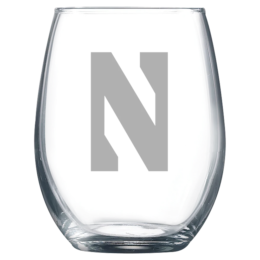 Northwestern University Polar Camel 9 oz. Stemless Wine Glass