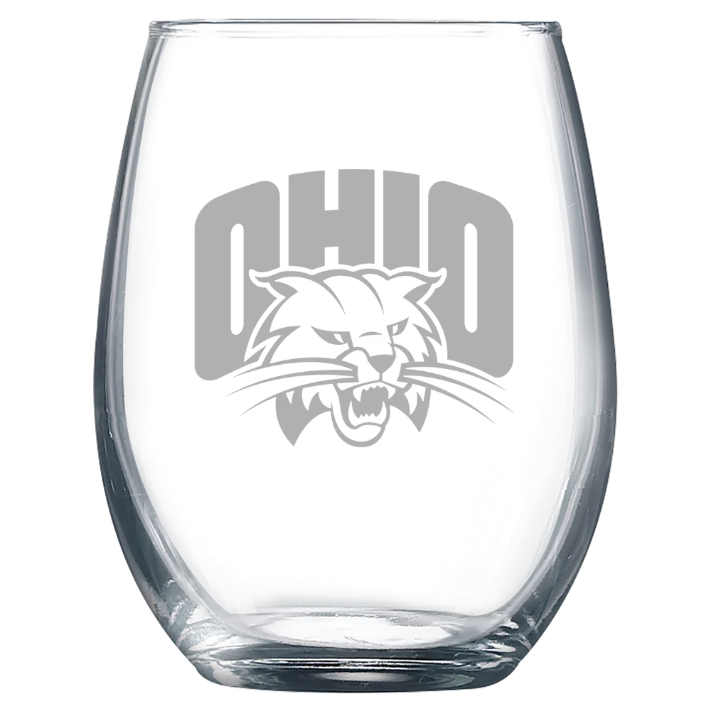 Ohio University Polar Camel 9 oz. Stemless Wine Glass