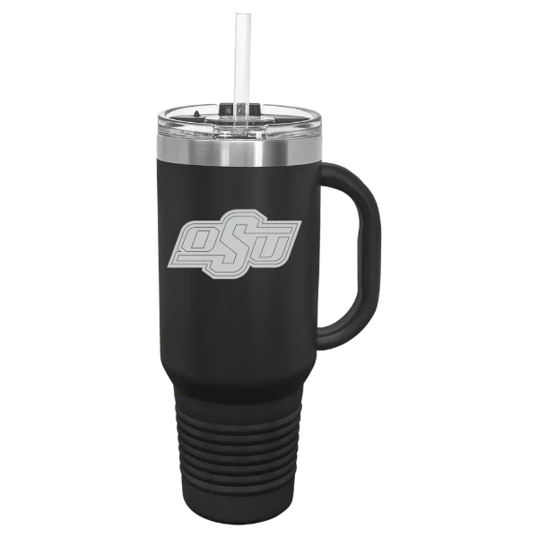Oklahoma State University Polar Camel 40 oz. Travel Mug with Snap Lid & Straw
