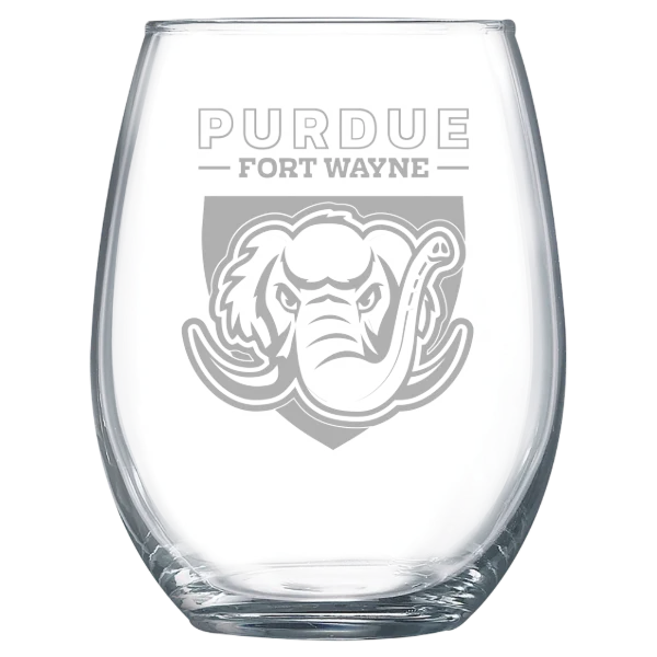 Purdue University Fort Wayne Polar Camel 15 oz. Stemless Wine Glass