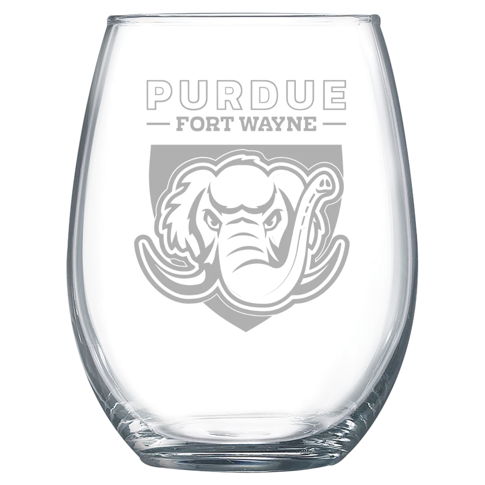 Purdue University Fort Wayne Polar Camel 15 oz. Stemless Wine Glass