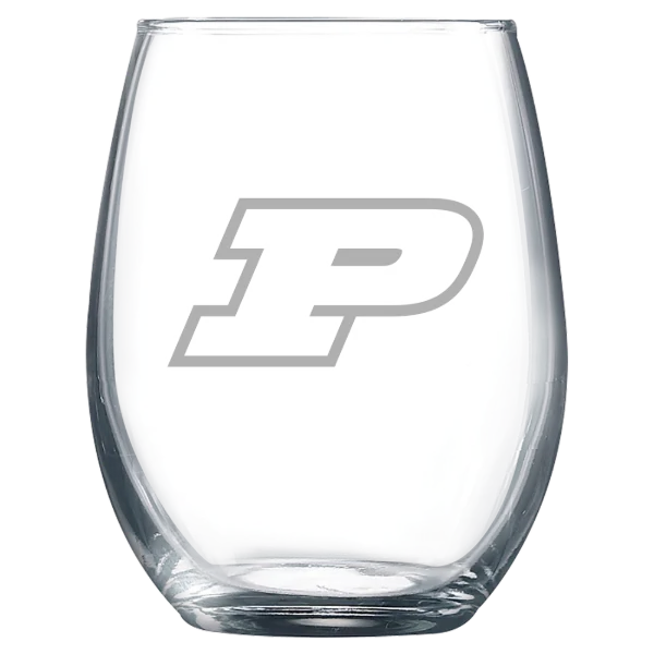 Purdue University Polar Camel 9 oz. Stemless Wine Glass