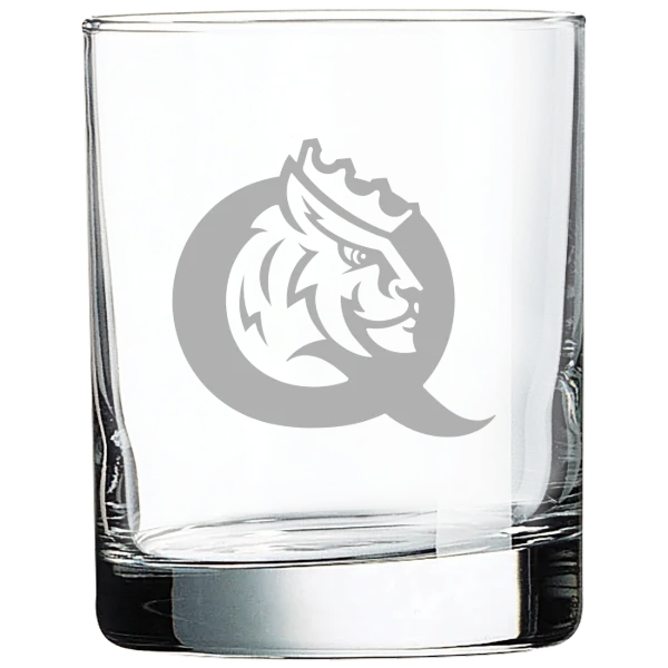 Queens University of Charlotte Polar Camel 10 1/2 oz. On The Rocks Glass