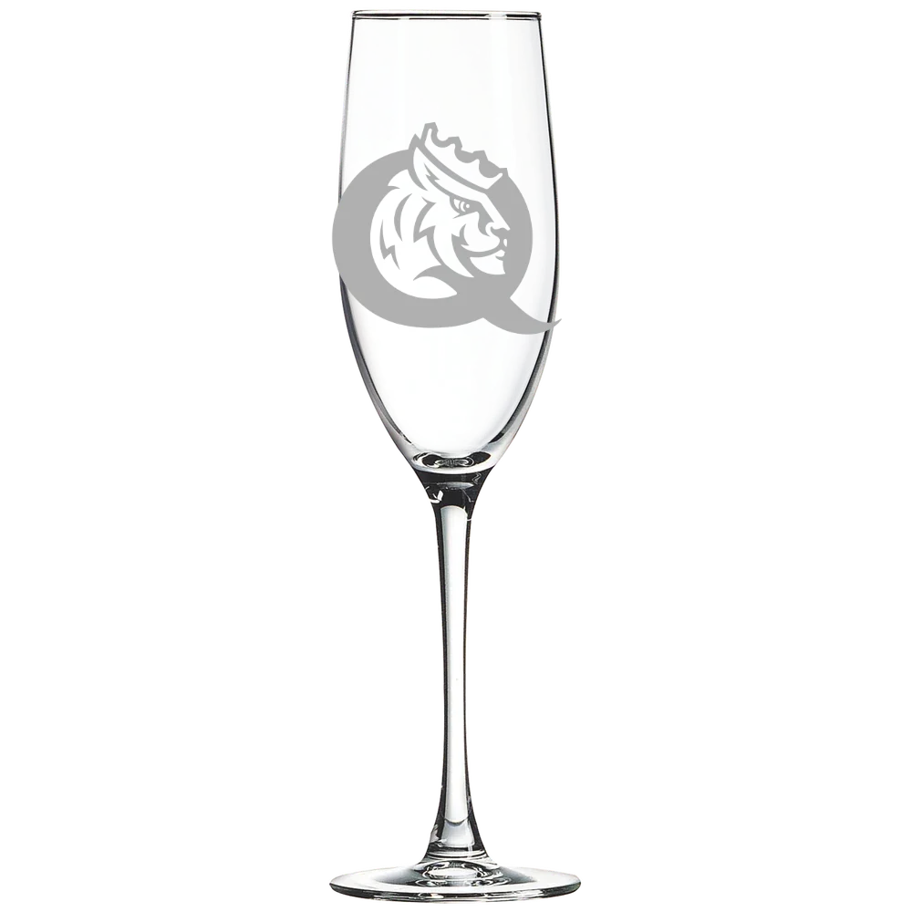 Queens University of Charlotte Polar Camel 8 oz. Champagne Flute