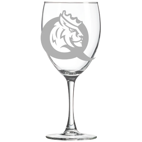 Queens University of Charlotte Polar Camel 10 1/2 oz. Wine Glass