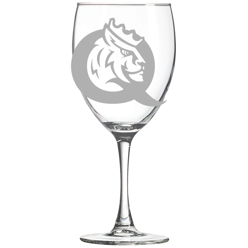 Queens University of Charlotte Polar Camel 10 1/2 oz. Wine Glass