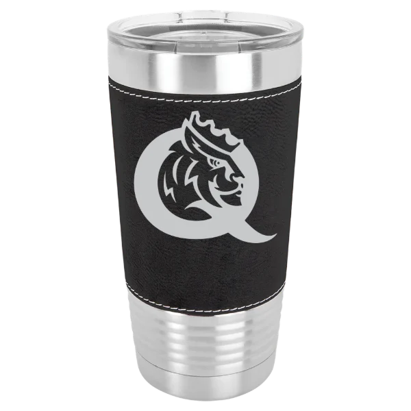 Queens University of Charlotte Polar Camel 20 oz. Leatherette Grip Tumbler with Standard Lid