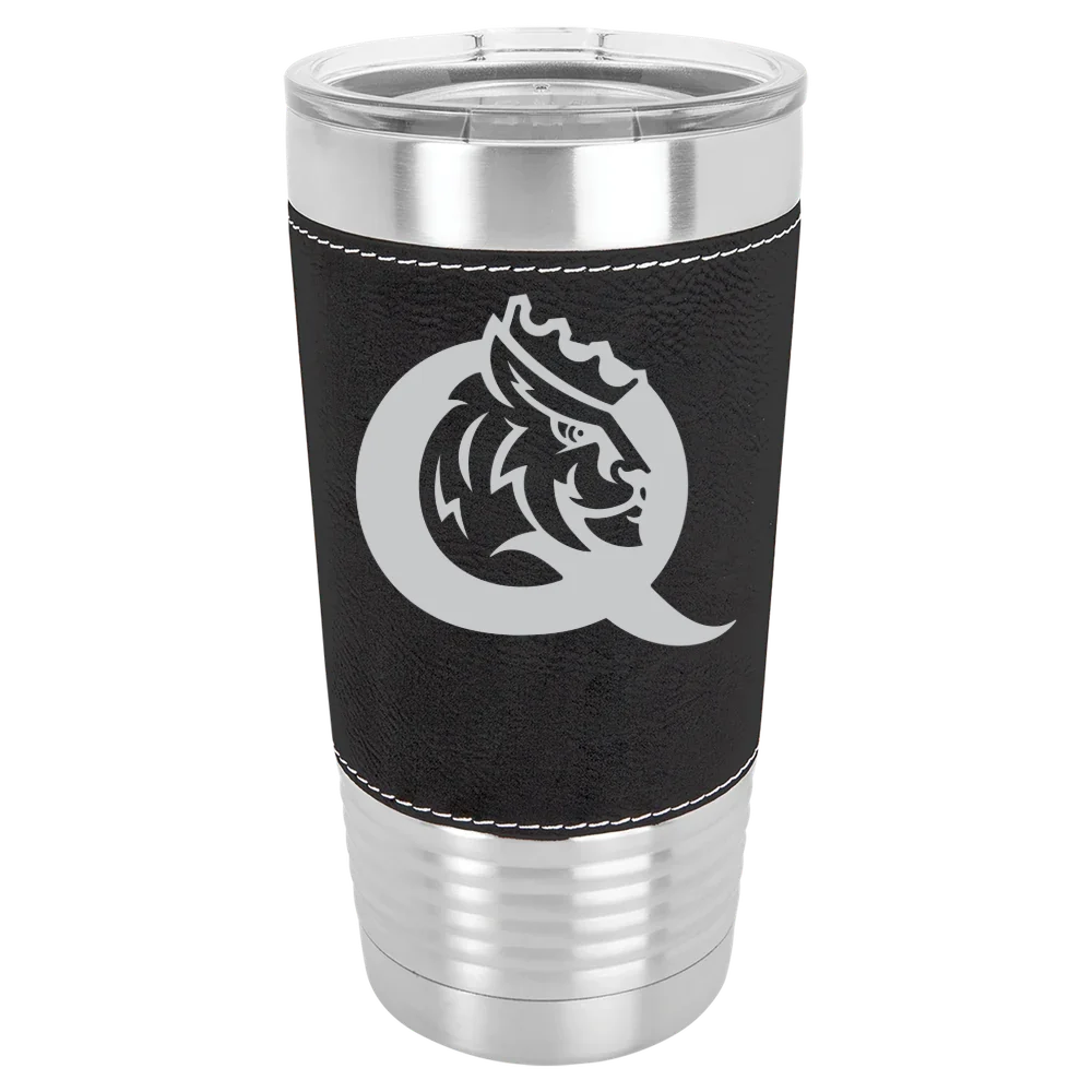 Queens University of Charlotte Polar Camel 20 oz. Leatherette Grip Tumbler with Standard Lid