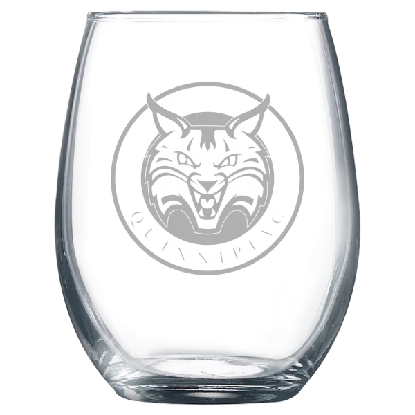 Quinnipiac University Polar Camel 9 oz. Stemless Wine Glass