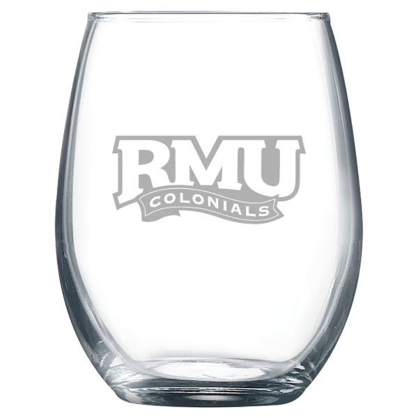 Robert Morris University Polar Camel 9 oz. Stemless Wine Glass