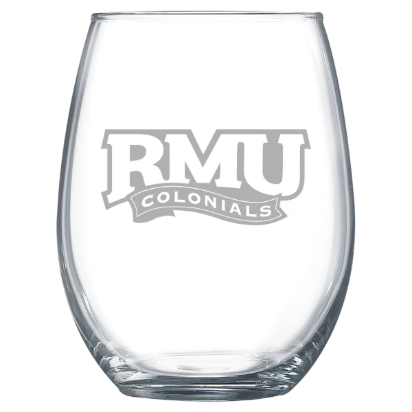 Robert Morris University Polar Camel 15 oz. Stemless Wine Glass