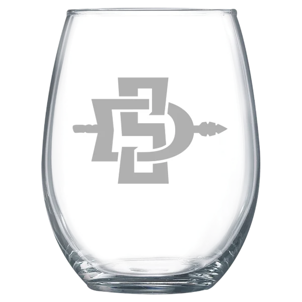 San Diego State University Polar Camel 15 oz. Stemless Wine Glass