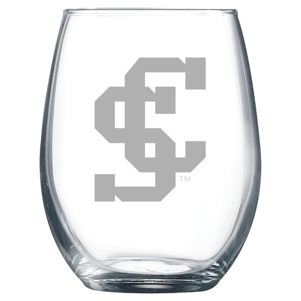 Santa Clara University Polar Camel 9 oz. Stemless Wine Glass