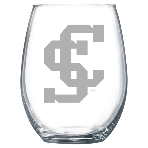 Santa Clara University Polar Camel 15 oz. Stemless Wine Glass