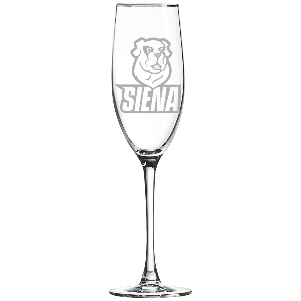 Siena University Polar Camel 8 oz. Champagne Flute