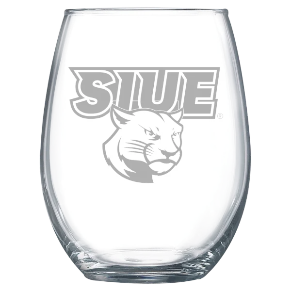 Southern Illinois University Edwardsville Polar Camel 15 oz. Stemless Wine Glass
