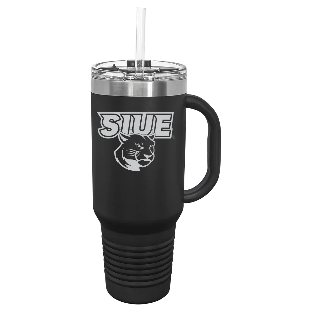 Southern Illinois University Edwardsville Polar Camel 40 oz. Travel Mug with Snap Lid & Straw