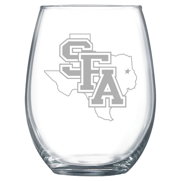 Stephen F. Austin State University Polar Camel 15 oz. Stemless Wine Glass