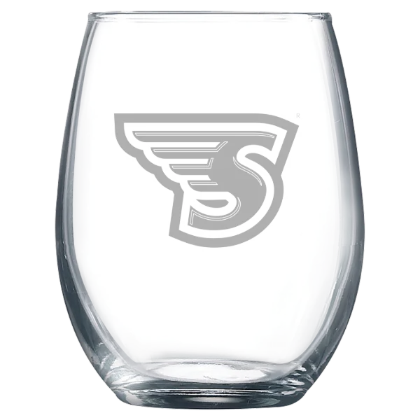 Stonehill College Polar Camel 9 oz. Stemless Wine Glass