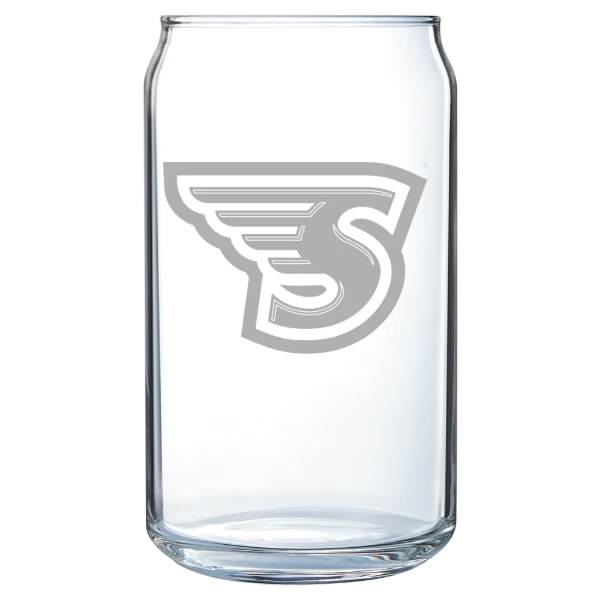 Stonehill College Polar Camel 16 oz. Can Glass
