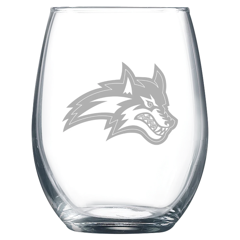 Stony Brook University Polar Camel 9 oz. Stemless Wine Glass