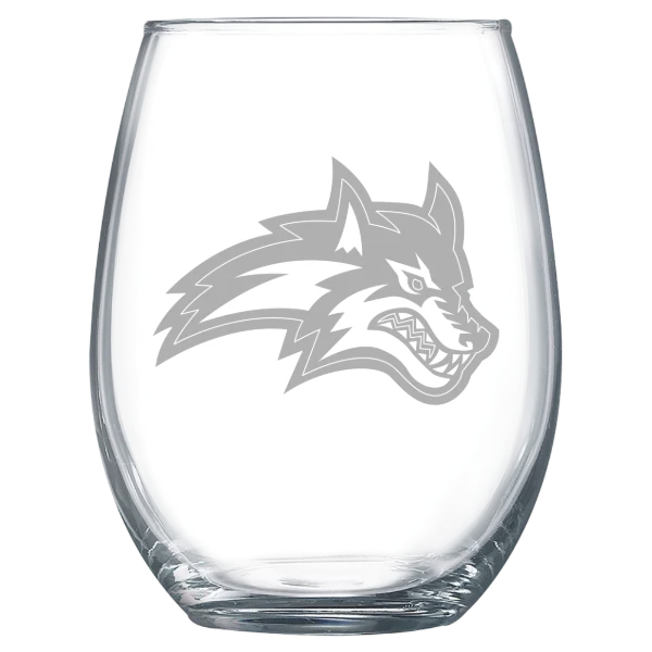 Stony Brook University Polar Camel 15 oz. Stemless Wine Glass