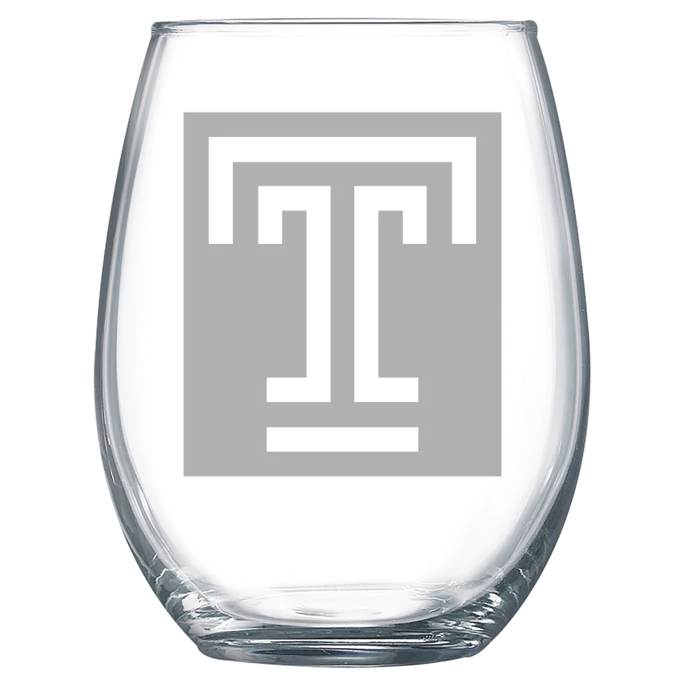 Temple University Polar Camel 15 oz. Stemless Wine Glass