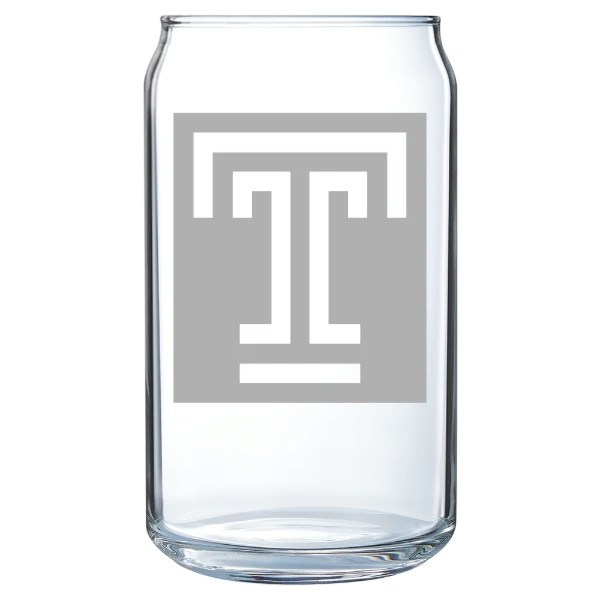 Temple University Polar Camel 16 oz. Can Glass