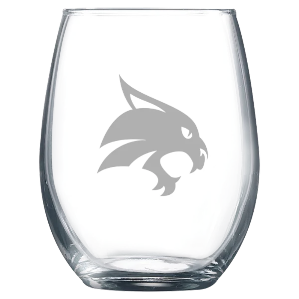 Texas State University Polar Camel 9 oz. Stemless Wine Glass