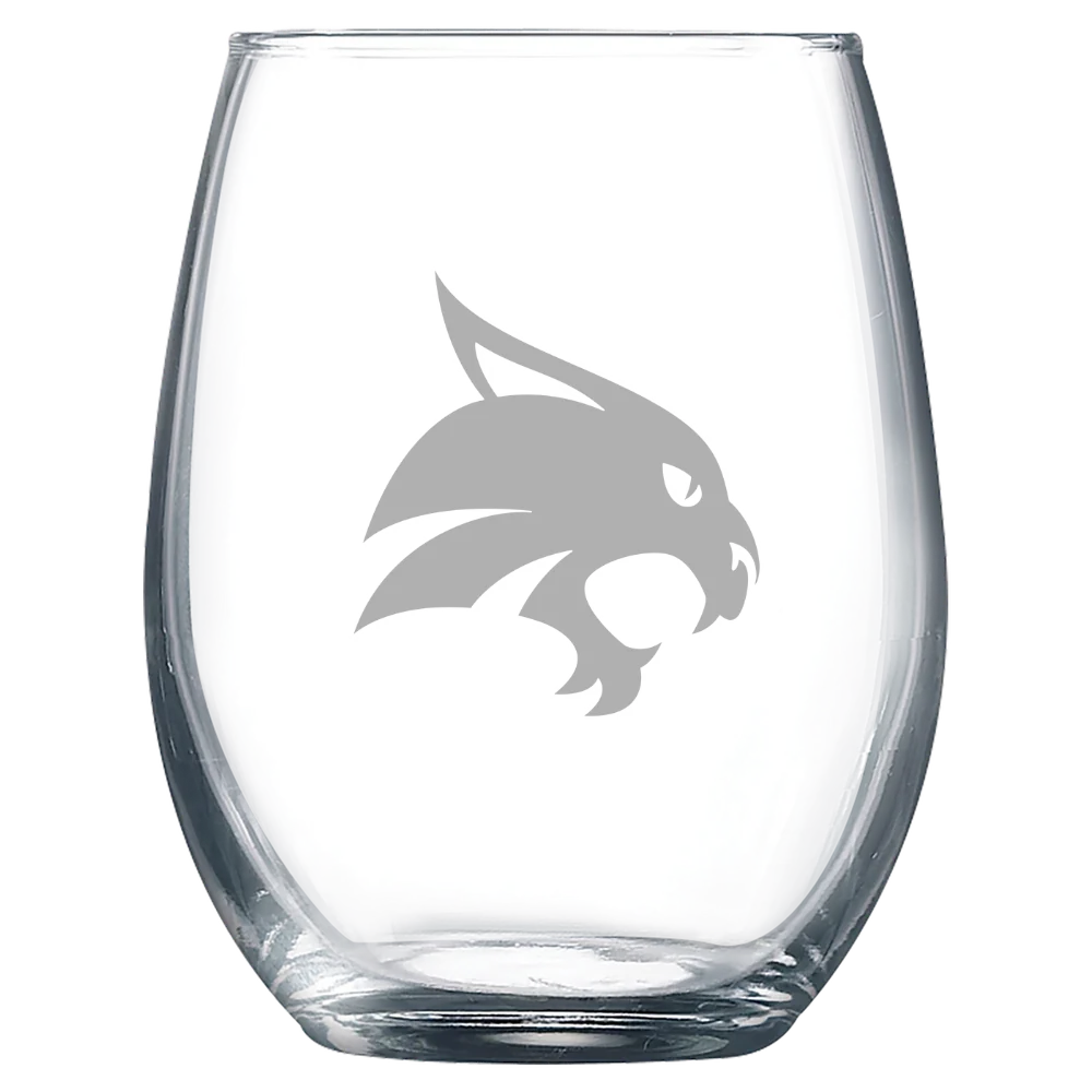 Texas State University Polar Camel 9 oz. Stemless Wine Glass