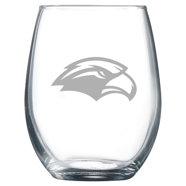 The University of Southern Mississippi Polar Camel 9 oz. Stemless Wine Glass