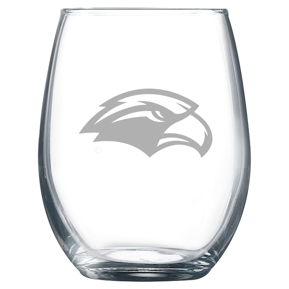 The University of Southern Mississippi Polar Camel 9 oz. Stemless Wine Glass
