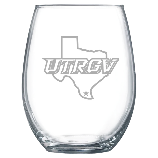 The University of Texas Rio Grande Valley Polar Camel 15 oz. Stemless Wine Glass