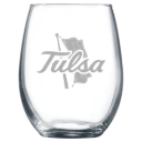 The University of Tulsa Polar Camel 9 oz. Stemless Wine Glass